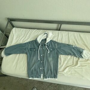 hooded denim jacket
